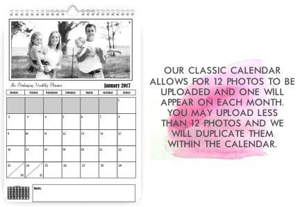 Classic Wall hanging Monthly Calendar